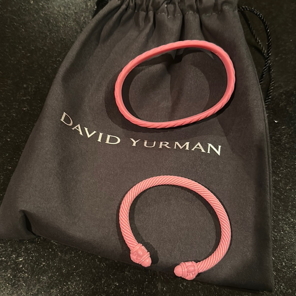 David Yurman Limited Edition Renaissance Bracelet Pink Aluminum w/RubberBracelet